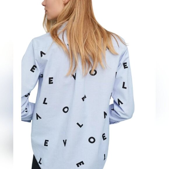 Current/Elliott Love Letter Button Down Shirt Size 1 (US 4) - Picture 2 of 9